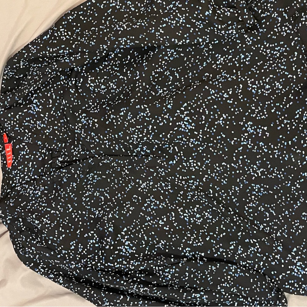 Talbots Black and Blue Speckled Blouse